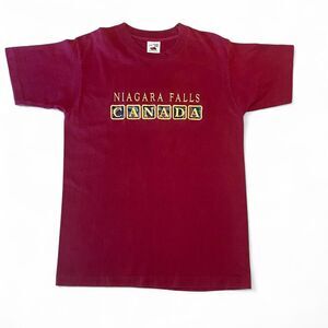 80s 90s vintage Niagara Falls embroidered maroon/ red tee